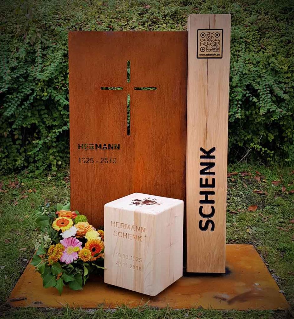 Grabmal aus Cortenstahl