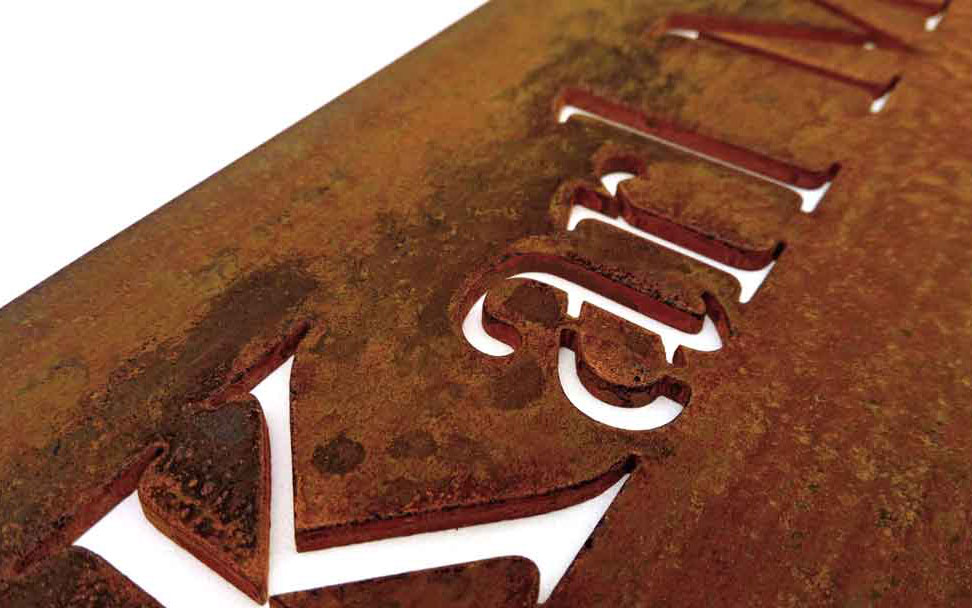 Muster Grabtafel mit 4 mm Cortenstahl