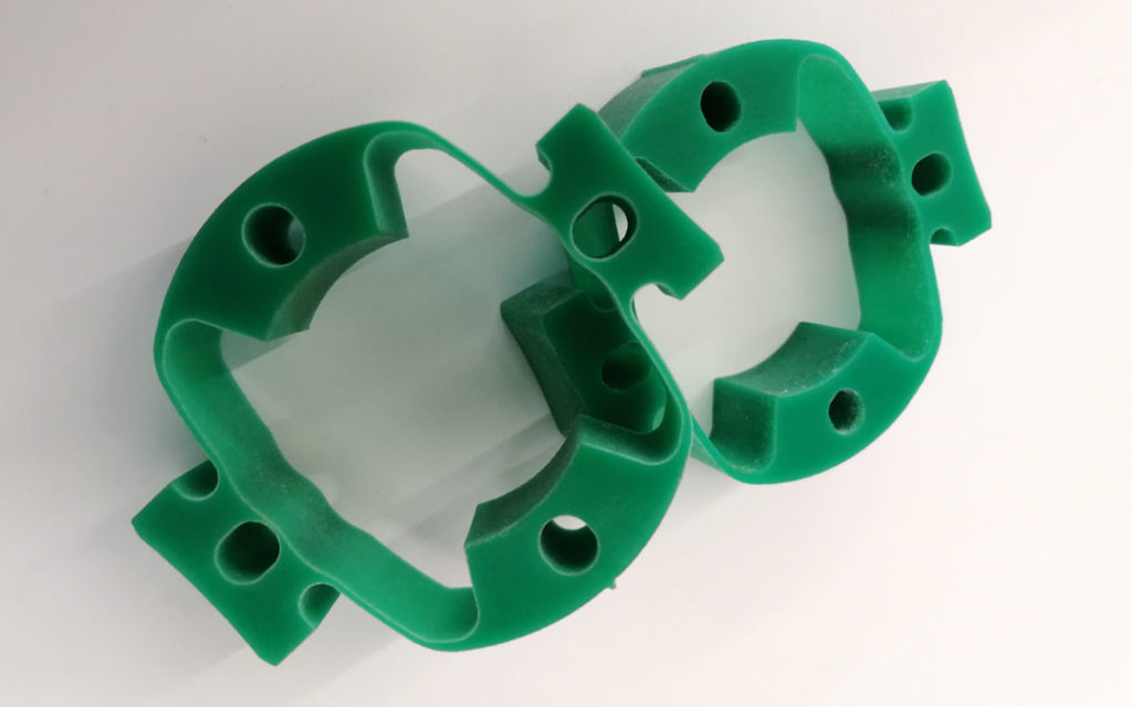 Grüne Konstruktionsteile aus Polyethylen
